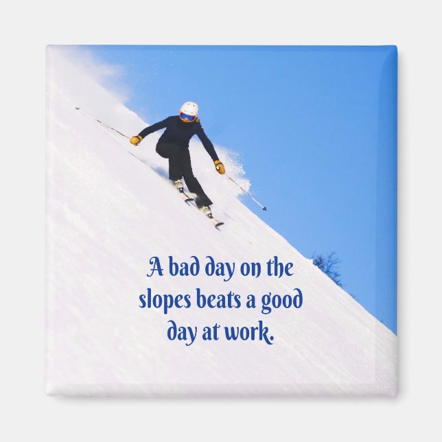 Berg-Skipisten Frische Snow Herbst Skifahren Funny Magnet (Vorne)
