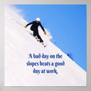 Berg-Skipisten Frische Snow Herbst Skifahren Funny Poster