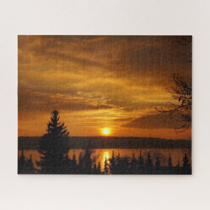 Berg-Sonnenuntergangs-Puzzle Puzzle