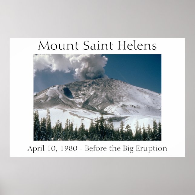 Berg St. Helens - Vor der Eruption Poster (Vorne)