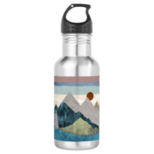 Berg Streifen Sky Edelstahlflasche