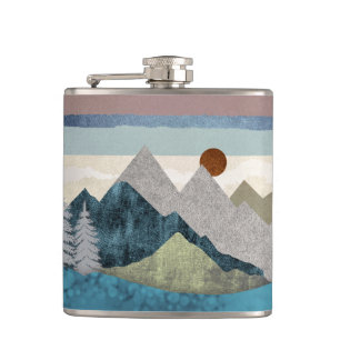 Berg Streifen Sky Flachmann