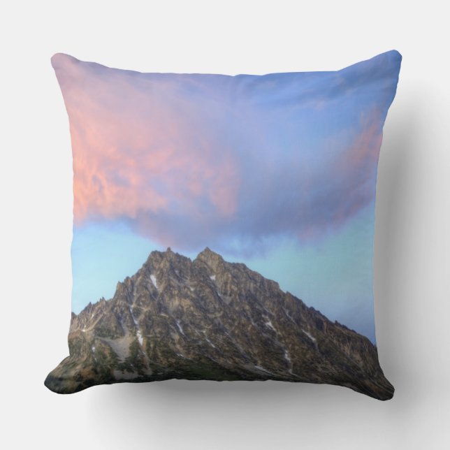 Berg Stuart bei Sonnenuntergang Kissen (Vorderseite)