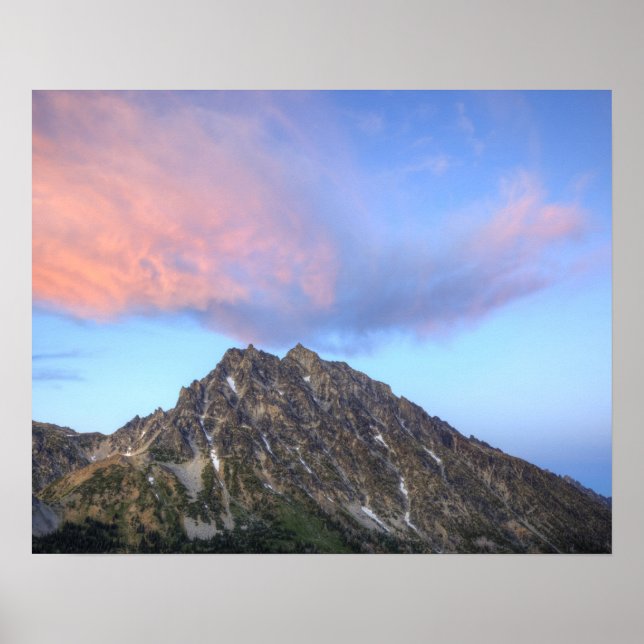 Berg Stuart, bei Sonnenuntergang Poster (Vorne)