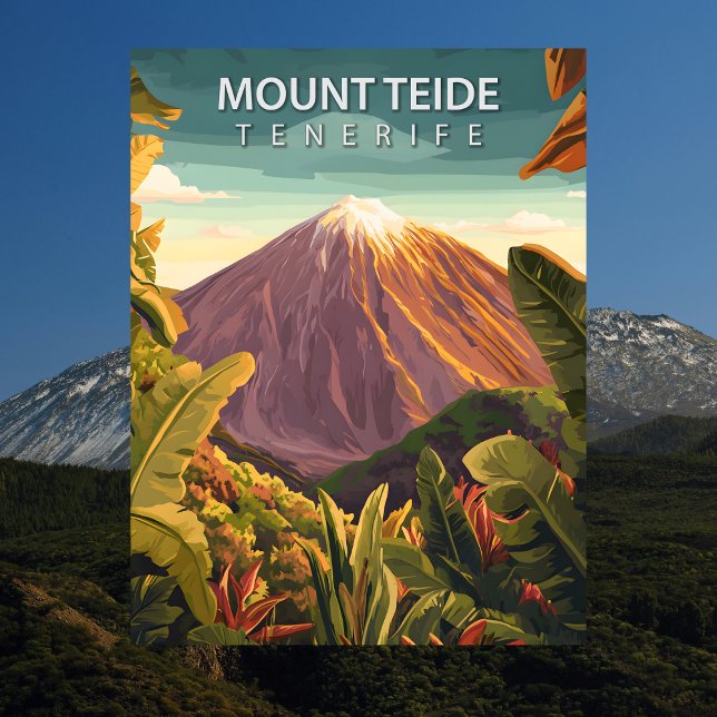 Berg Teide Teneriffa Vulkan-Gipfel Reise Postkarte (Mount Teide Tenerife Volcanic Peak Travel Postcard
)