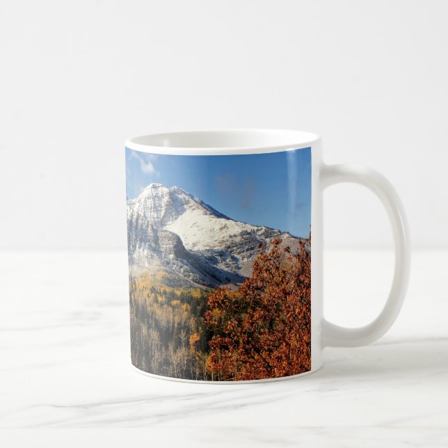 Berg Timpanogos in Herbst-Utah-Bergen Kaffeetasse (Rechts)