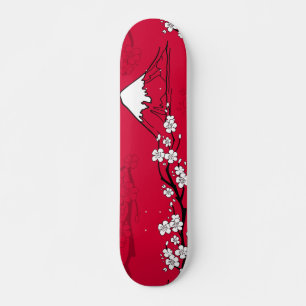 Berg- und Blume im japanischen Stil Skateboard