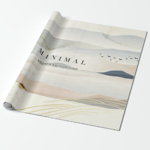 Berg und goldene Linien Kunst Hintergrund. Orienta Geschenkpapier