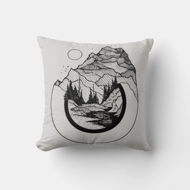 Berg und Mond Kissen (Vorderseite)