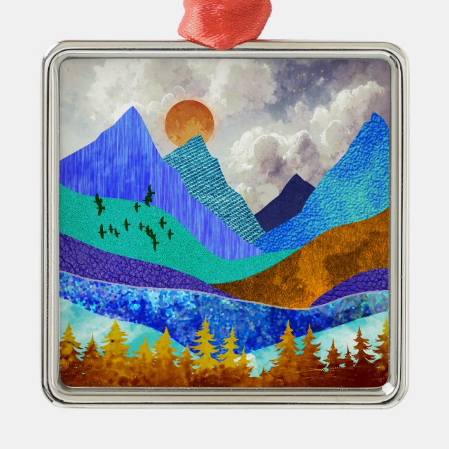 Berg Vista Ornament Aus Metall (Vorne)