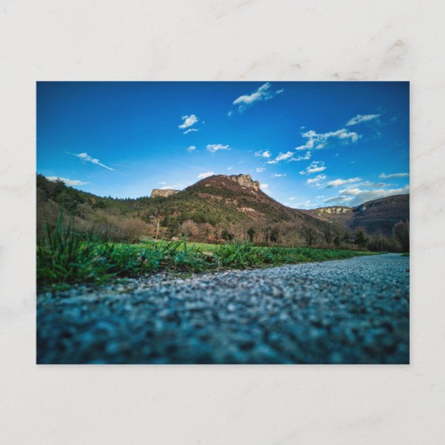 Berg von der Straße Postkarte (Vorderseite)