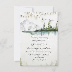 Berg,Wald,See,Lichter Hochzeitsempfang Einladung