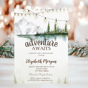 Berg,Wald,See,Lichterkette  Einladung