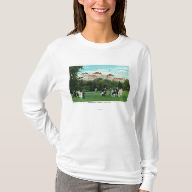 Berg-Washington-Hotel-Ansicht der Golf-Galerie T-Shirt (Vorderseite)
