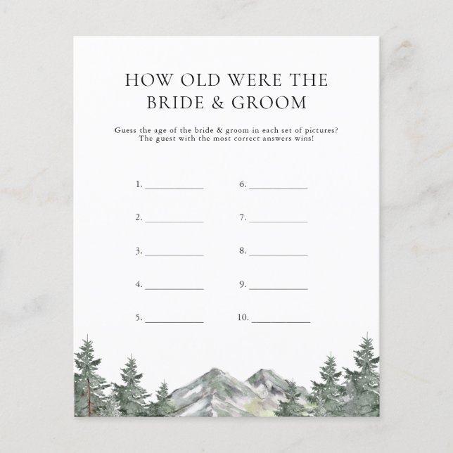 Berg wie alt die Braut und das Game waren (Vorderseite)