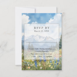 Berg-Wildblumen-Blumenwiese-Hochzeit RSVP Karte
