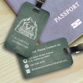 Bergabenteuer beginnt Grüne Halbpension Reisen Gepäckanhänger