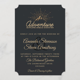 Bergabenteuer Rustikale Hochzeit Einladung