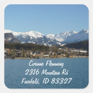 Bergadressen Quadratischer Aufkleber