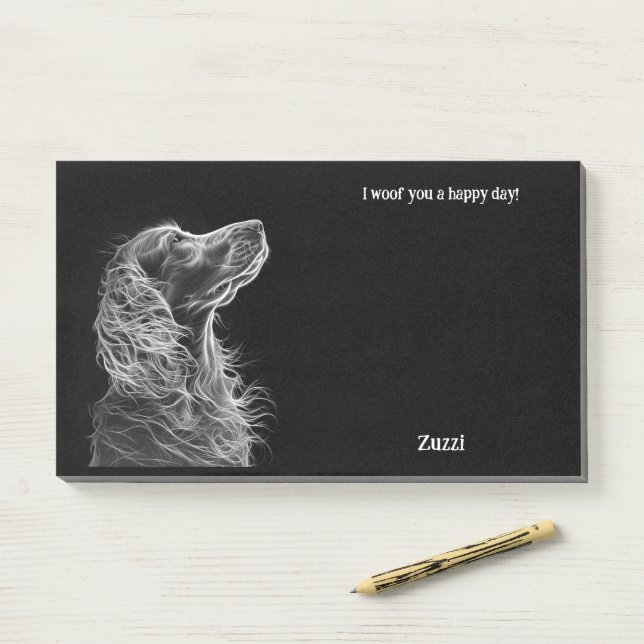 Bergamasco Abstrakt Art Dog Name Post-it Klebezettel (Auf Schreibtisch)