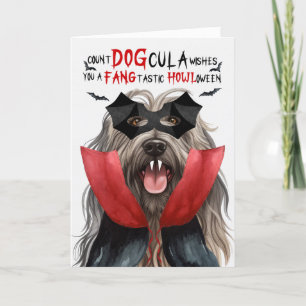 Bergamasco Dog Funny Count DOGcula Halloween Feiertagskarte