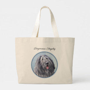 Bergamasco Schäferhund Malerei Süßer Hund Kunst Jumbo Stoffbeutel