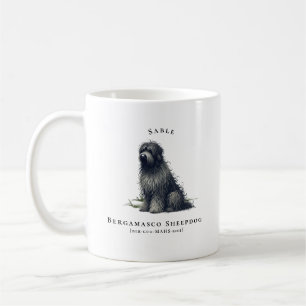 Bergamasco-Schäferhund Wasserfarbe Hund   Monogram Kaffeetasse