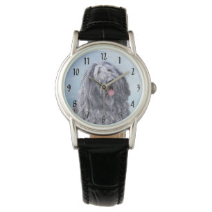 Bergamasco Sheepdog Malerei - Niedlicher Original  Armbanduhr