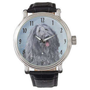 Bergamasco Sheepdog Malerei - Niedlicher Original Armbanduhr