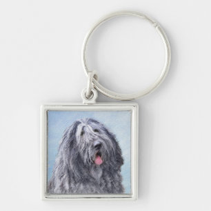 Bergamasco Sheepdog Malerei - Niedlicher Original  Schlüsselanhänger
