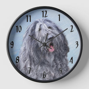 Bergamasco Sheepdog Malerei - Niedlicher Original  Uhr