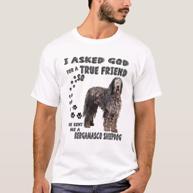 Bergamasco Sheepdog Quote Mama Vater, Bergamasco S T-Shirt (Vorderseite)