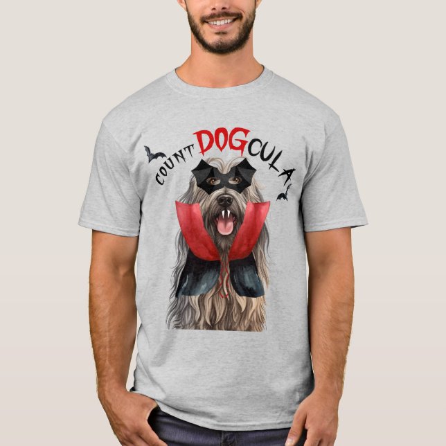 Bergamasco Vampire Dog Funny Halloween T-Shirt (Vorderseite)