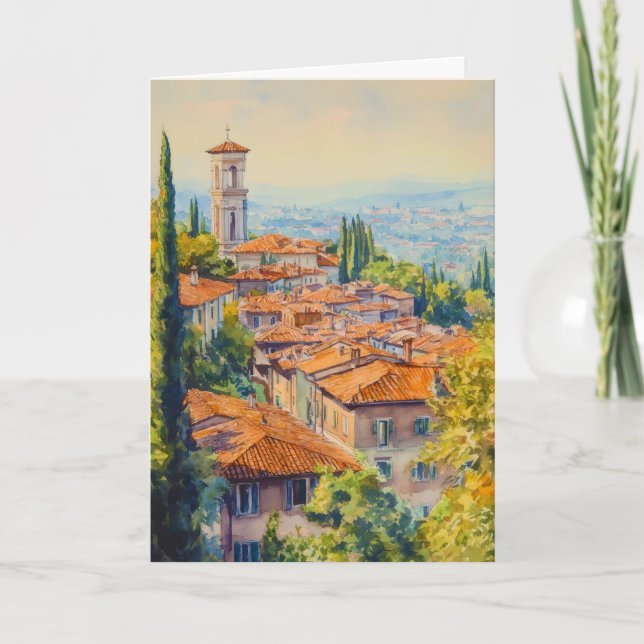Bergamo Aquarell 1 Karte (Vorderseite)