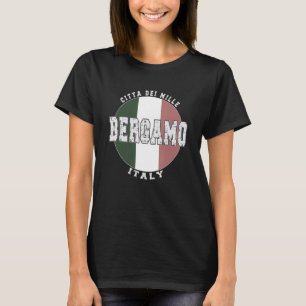 Bergamo Italien, Vintage italienische Flagge T-Shirt