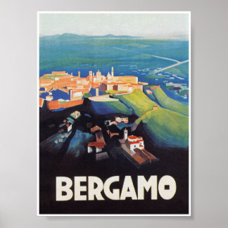 Bergamo Italien Vintage Travel Poster