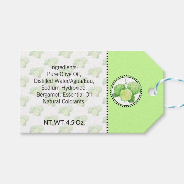 Bergamot Homemade Bath & Body Geschenkanhänger (Vorderseite (Horizontal))