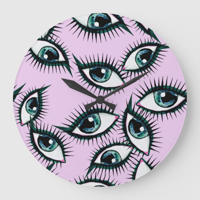 Bergaugen Abstraktes Ikonisches Design Große Wanduhr (Vorderseite)