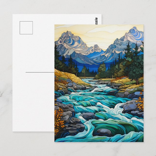 Bergbach Postkarte (Vorne/Hinten)