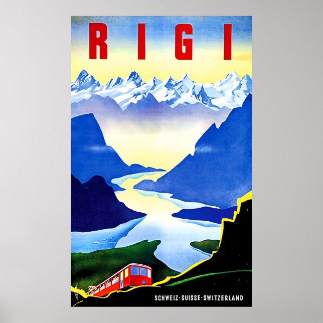 Bergbahn Rigi, Schweiz, Jahrgangsreise Poster (Vorne)