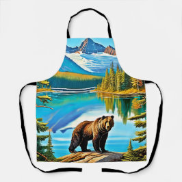 Bergbär: Der See Reflektion Kunst, Dichtung und Mu Schürze