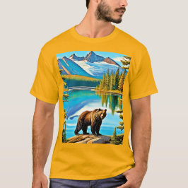 Bergbär: Der See Reflektion Kunst, Dichtung und Mu T-Shirt