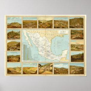 Bergbau in Mexiko Poster