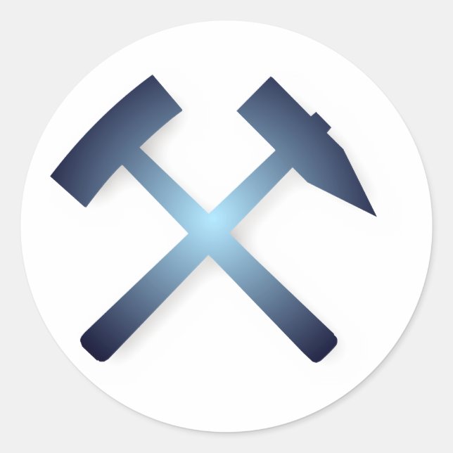 Bergbau mining Symbol Runder Aufkleber (Vorderseite)