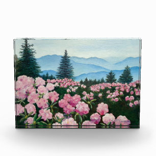 Bergbau Wildblume Ölgemälde Landschaft Drucken Fotoblock