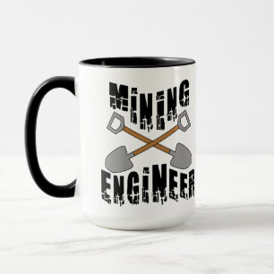 Bergbauingenieur überquerende Schaufeln Tasse