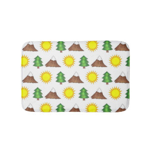 Bergbaum Sonnenschein Camping Campingplatz Kabine Badematte