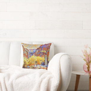 Bergbauten Wasserfall Abstrakte Ölmalerei Kissen