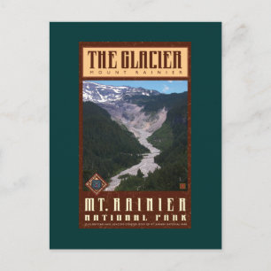 BERGBERG RAINIER NAT'L PARK-Gletscher Land- Postkarte