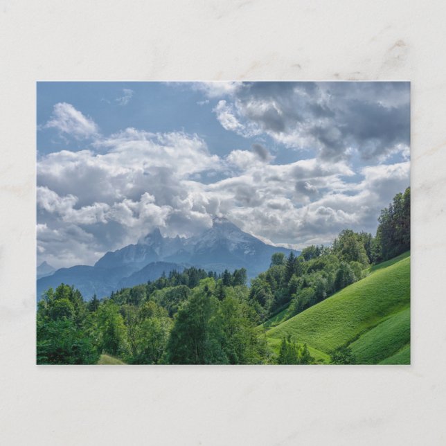 Bergblick in den Alpen Postkarte (Vorderseite)